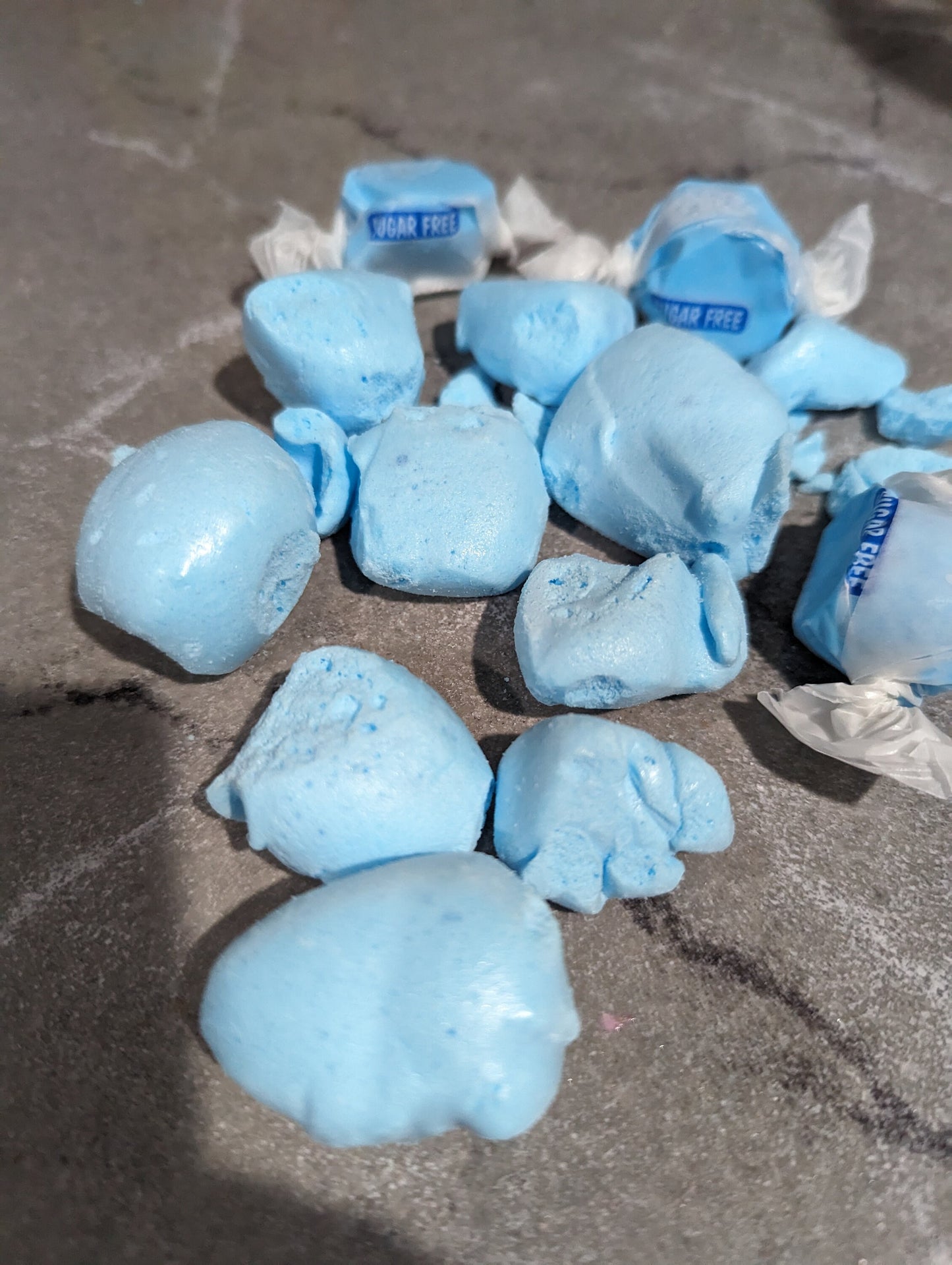 Freeze Dried Blue Raspberry Salt Water Taffy Sugar FREE