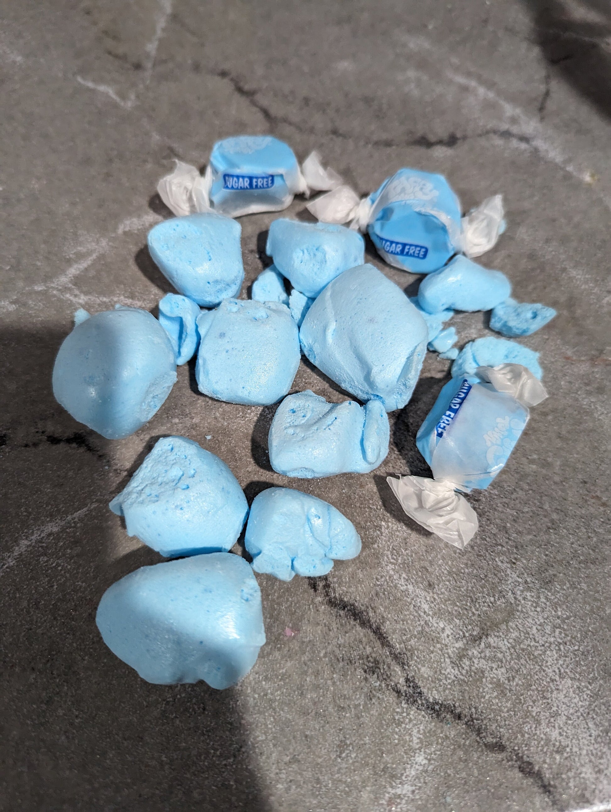 Freeze Dried Blue Raspberry Salt Water Taffy Sugar FREE